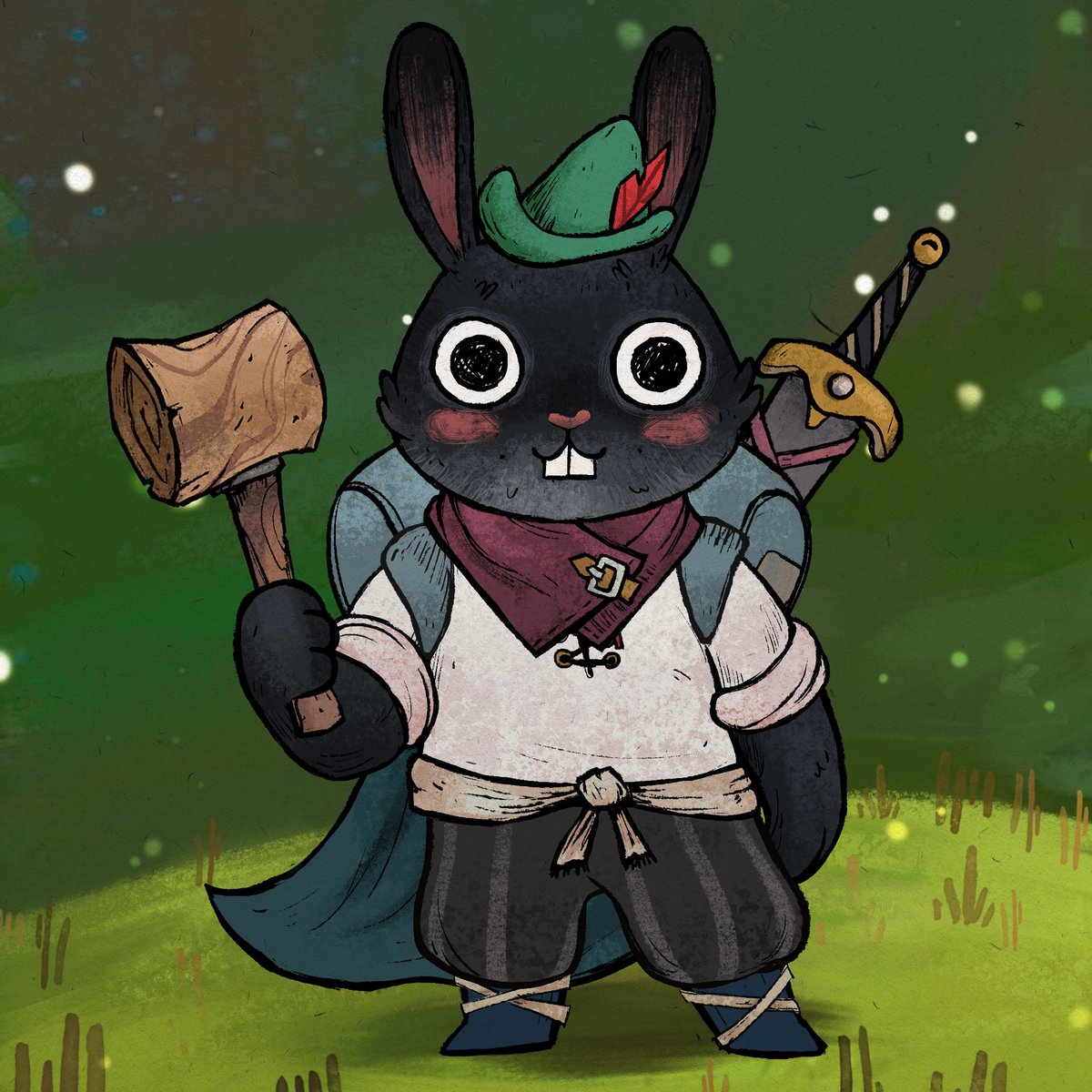 TrackerGuildNFT's tweet photo. Black bunny busy tracking 🐰🐰🐰 #nft #nftart #nfts #crypto #cryptocurrency #nftcollector #nftcommunity #art #illustration #digitalart #digitalillustration #blockchain #treasuretrackeranft #nftcollectibles https://t.co/lxD4OuAKED