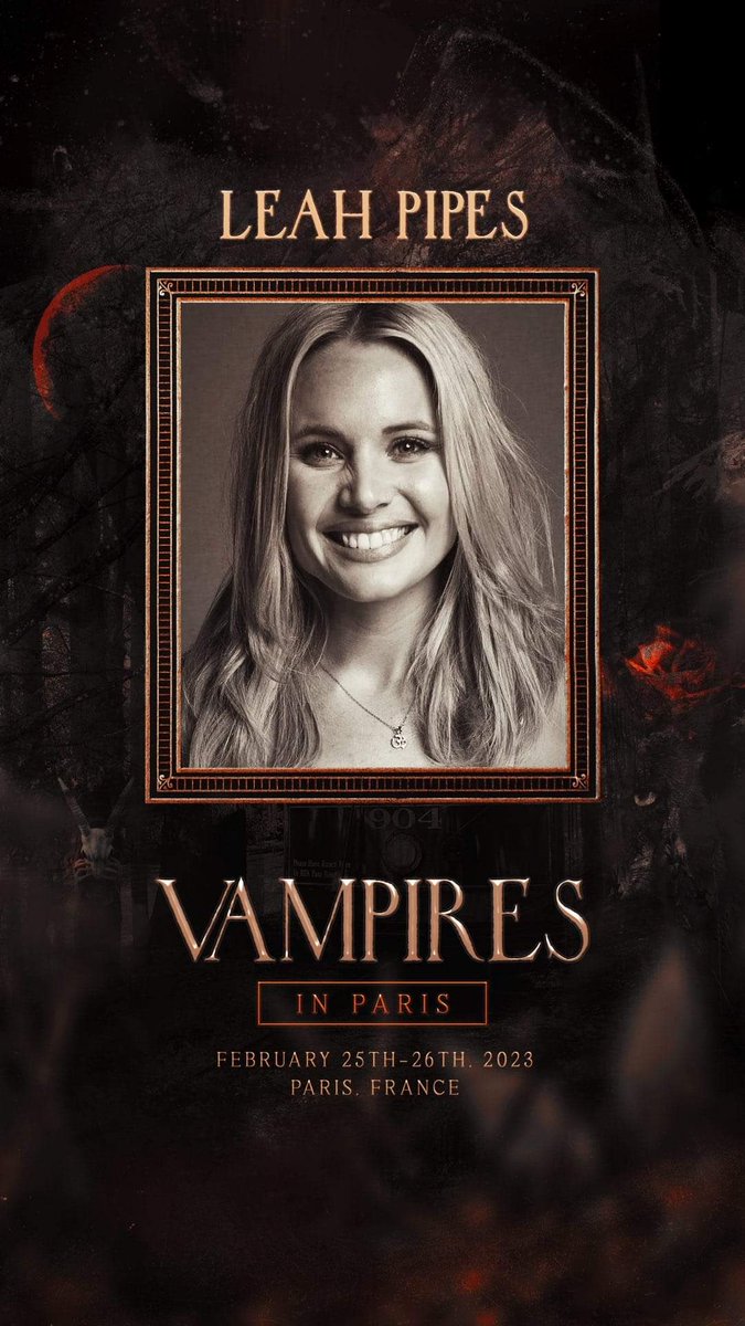 EuroConNet's tweet photo. GUEST ANNOUNCEMENT #VampiresInParis #VIPCon #GoldRushEvents #EvolvedEvents #LeahPipes #TheOriginals #Legacies 

https://t.co/BuglR2QvFV

https://t.co/4TVcVTSgoS https://t.co/w0tIcH4Y0w