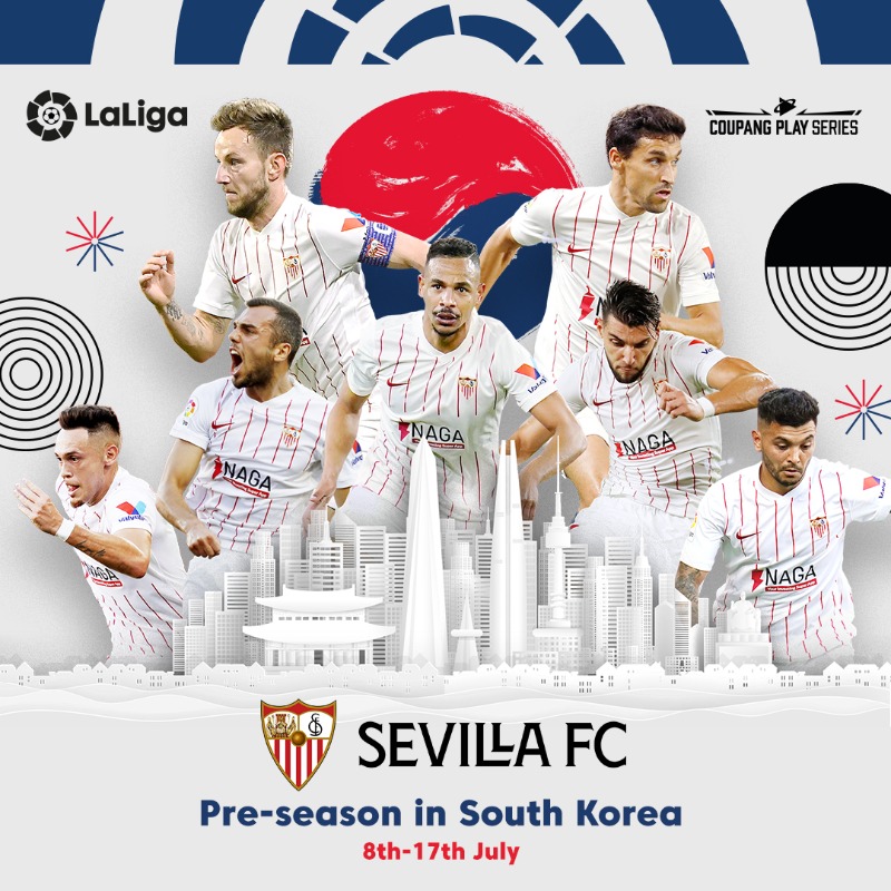 SevillaFC_ENG's tweet photo. We’re going to South Korea! 🇰🇷 
See you soon, @SpursOfficial 👋