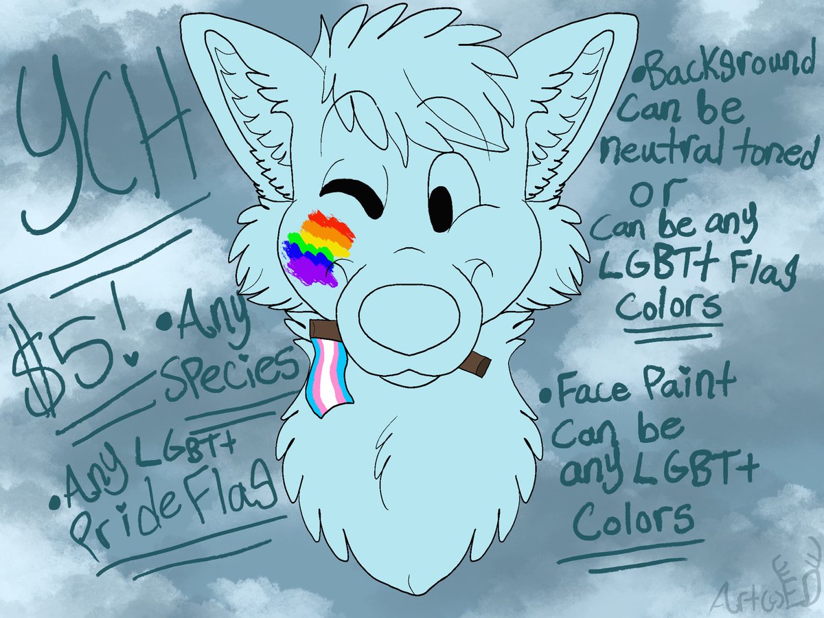 Sunny_Puppyy's tweet photo. Howdy! Since pride month is coming up soon I figured I’d open for pride ychs!! Only $5, I’m looking to take 10-15 slots and get them out throughout the month ^^ Comment or message me if you’d like one or have any questions! Shares are super appreciated! 💖 https://t.co/tgM28OGF7F