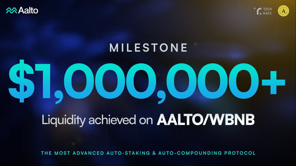 🌊$AALTO sitting comfortably at 1.2 million liquidity!
📈Also new ATH of $24.69!
🚀LFG!!

#Aalto #Crypto #cryptocurrency #BSC #100xGems #1000xgem #BSC #defiyield