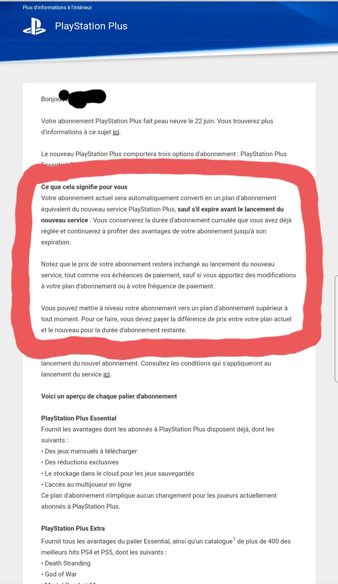 EctoblasterLiam's tweet photo. @Oreeaan @PlayStationFR Salut, j'ai reçu ce mail de playstation, tu l'as sûrement reçu aussi ! Ce qui t'intéresse c'est le dernier paragraphe de l'encadré 😉 https://t.co/qkBvZVykWm