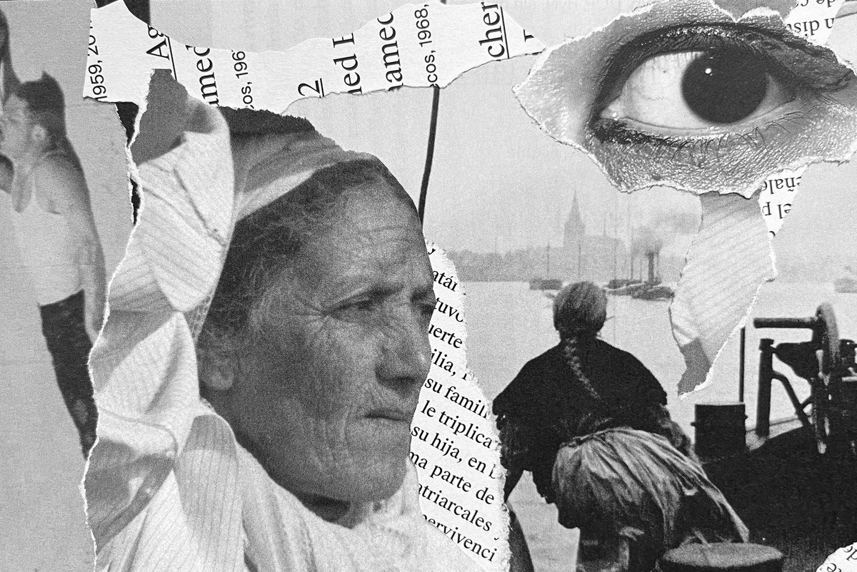 Tristemente una revista que tenía de empapó, así que hice un collage con lo rescatable