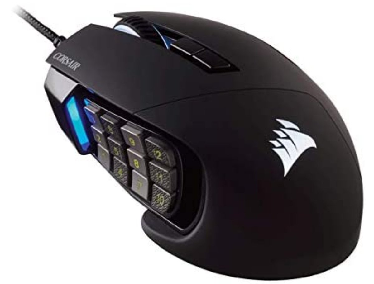 Ogr3's tweet photo. @StackUpDotOrg @MikeandChillTTv @Redragonusa I'm a fan of the @CORSAIR Scimitar Pro. Adjustable thumb pad, profile swapping button, 16k dpi. Soo goood! https://t.co/veqcnSePLK https://t.co/v0yAgTYGCa