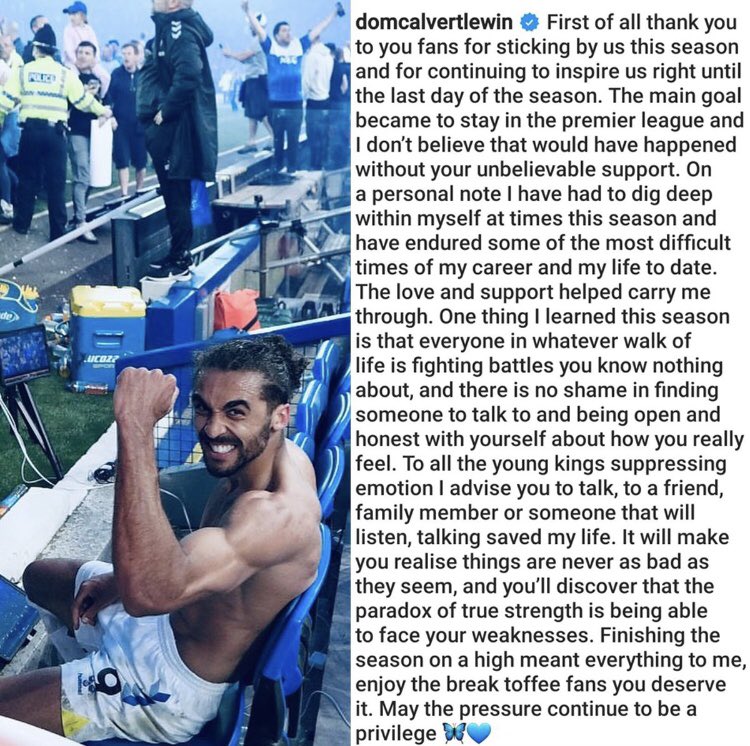 JaneEverton79's tweet photo. Huge respect for speaking out and for being strong. Can’t wait to see you 100% back on form and doing what we all know you can. Belter headed BTW @CalvertLewin14 👏👏👏 https://t.co/lviHuhKVyZ