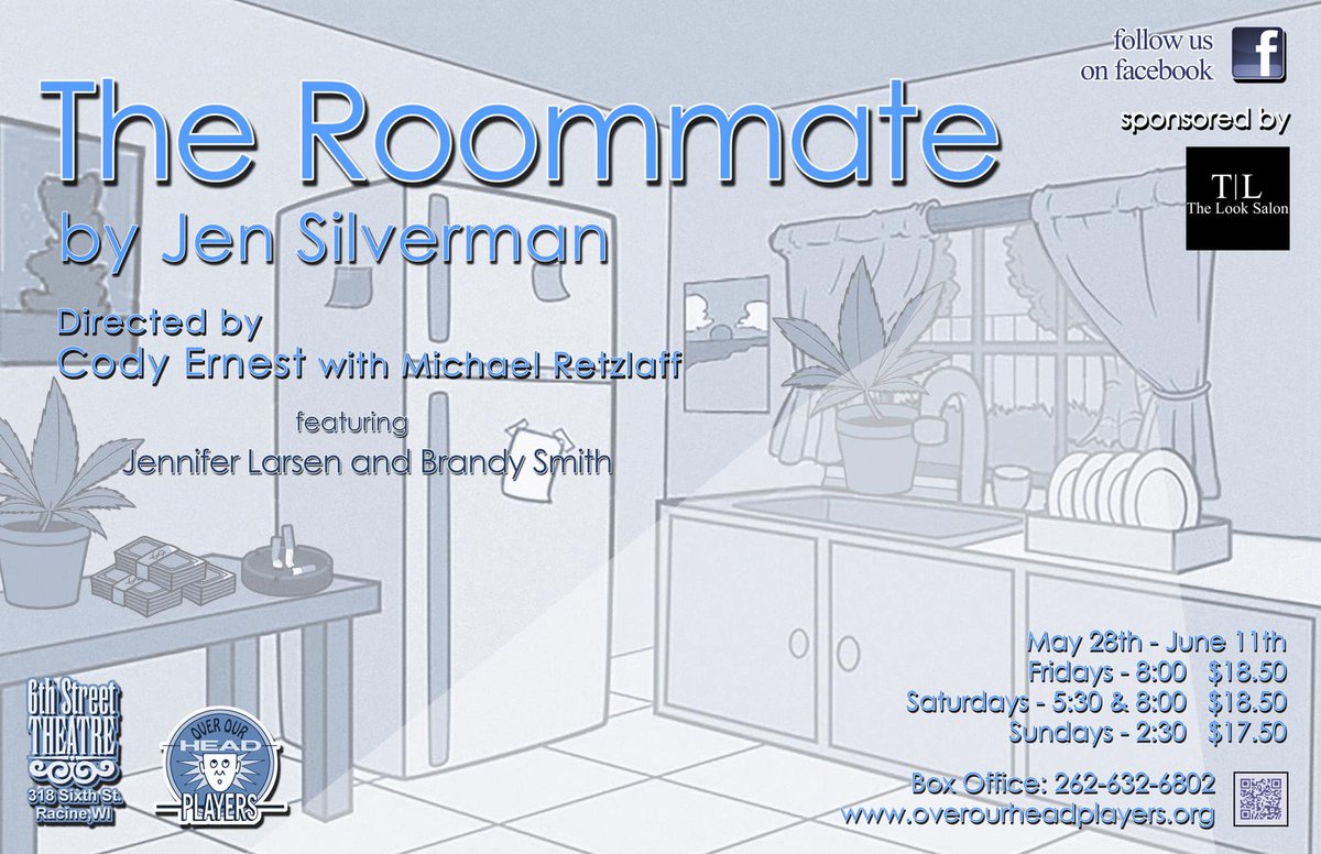 The Roommate opens this weekend! A very funny and touching story about two middle aged women with extremely different pasts trying to make it work as roommates. Get your tickets at overourheadplayers.org.