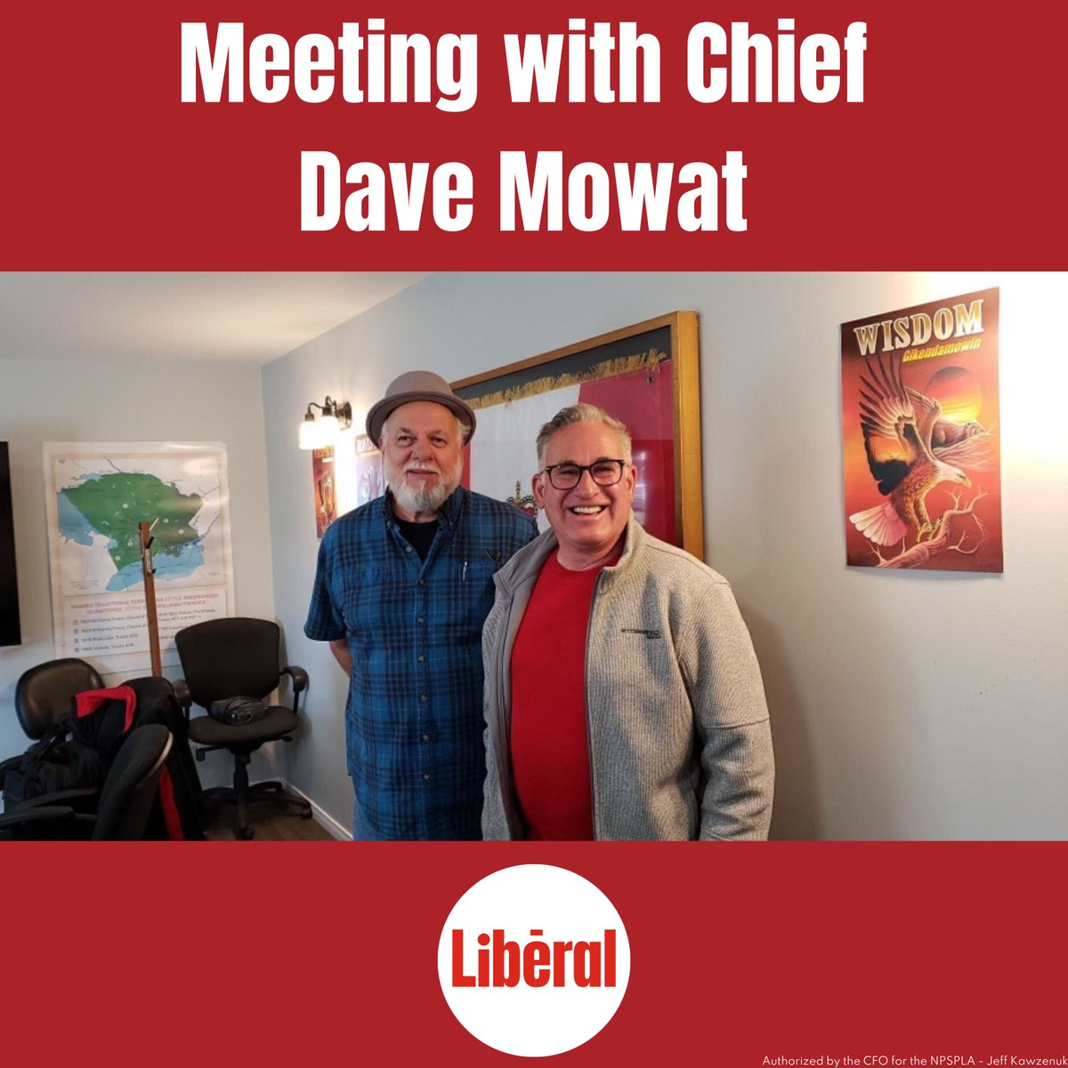 It was a pleasure to meet and discuss mutual areas of interest with Chief Mowat. I would like to thank him for taking the time out of his busy schedule!