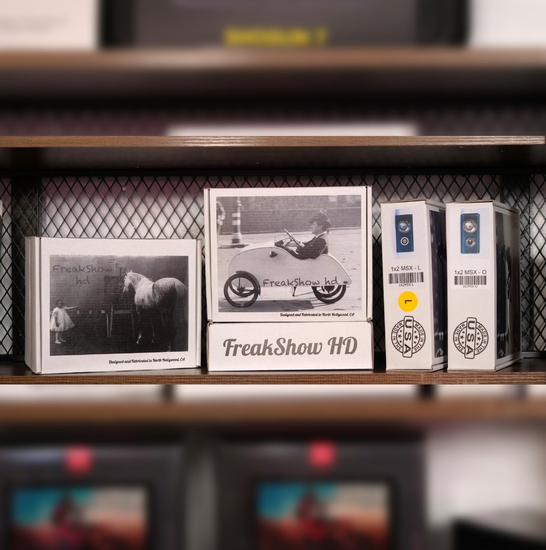 Freakshow_HD's tweet photo. Made in the USA and available for pickup today right here in Hollywood! Do you need a mini converter, SDI splitter, or reclocking distribution amplifier? Get what you need right away! @HotRodCameras 
#sdisplitter #hollywood #videoequipment #hotrodcameras #cinematography https://t.co/lVhP8HWQAM