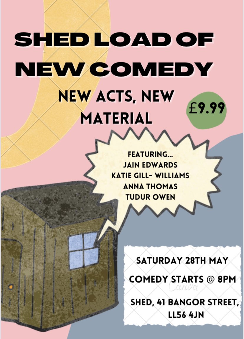 Katie Gill-Williams (@itskatiegill) on Twitter photo SPIA | See this pawb, an excellent night in N.Wales, who needs football? @Tudur <a href="/annarosethomas/">Anna Thomas</a> <a href="/gethinev/">Gethin R. Evans</a> <a href="/EdyHurst/">Edy Hurst</a> <a href="/hannahtheplatt/">hannah platt</a>
Treat mawr
Tickets yma eventbrite.com/e/shed-load-of… SPIA | See this pawb, an excellent night in N.Wales, who needs football? @Tudur <a href="/annarosethomas/">Anna Thomas</a> <a href="/gethinev/">Gethin R. Evans</a> <a href="/EdyHurst/">Edy Hurst</a> <a href="/hannahtheplatt/">hannah platt</a>
Treat mawr
Tickets yma eventbrite.com/e/shed-load-of…