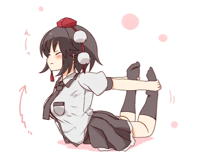 海老反り文ちゃん。 