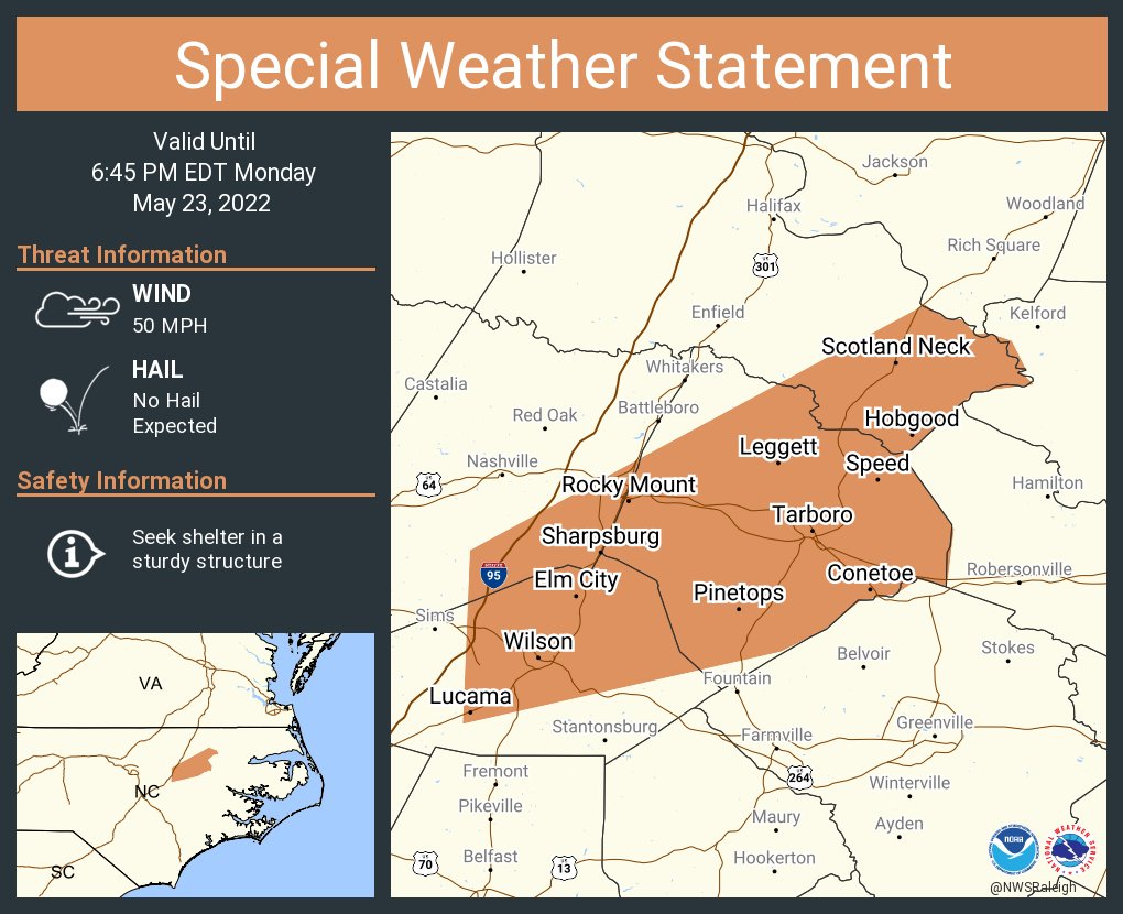 NWS Raleigh on Twitter "A special weather statement has been issued