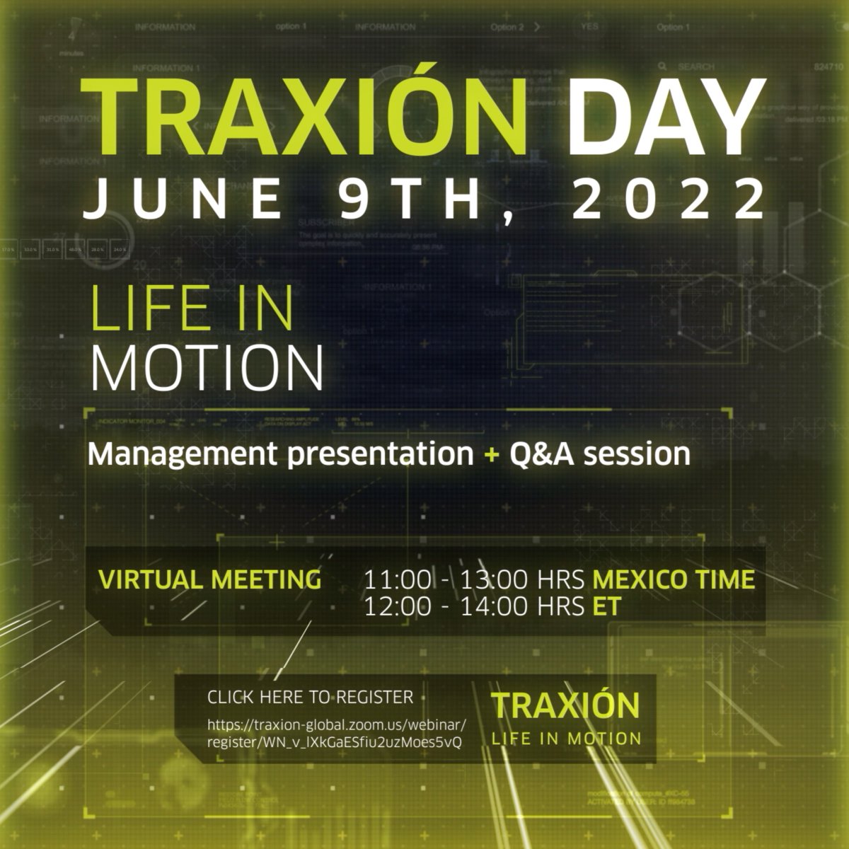 MirandaPartners's tweet photo. Los invitamos a participar en el #TRAXIONDAY2022 que se llevará a cabo de forma virtual el 9 de junio de 2022. Liga de registro: https://t.co/Kip1genFSS https://t.co/bPQvgkdSoZ