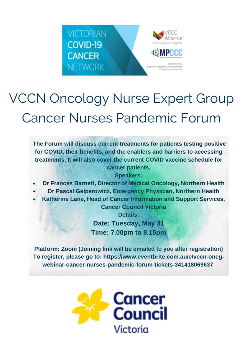 HRICS4's tweet image. For all nurses working in Oncology and associated services, please register for the upcoming Cancer Nurses Pandemic Forum
#oncology #nurses #covidvaccine #covid19impact