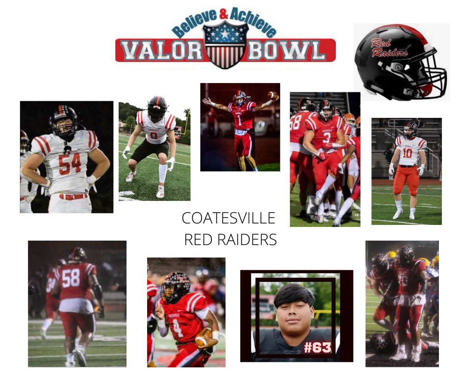 AValorbowl's tweet photo. COATESVILLE....are you going to rep your school?  Last ride for these guys in the noble red &amp; black so come out and support!!! Let's pack the stands on Thursday Night @6pm B&amp;A Valor Bowl Football #villementality https://t.co/9LCfF8jVSK