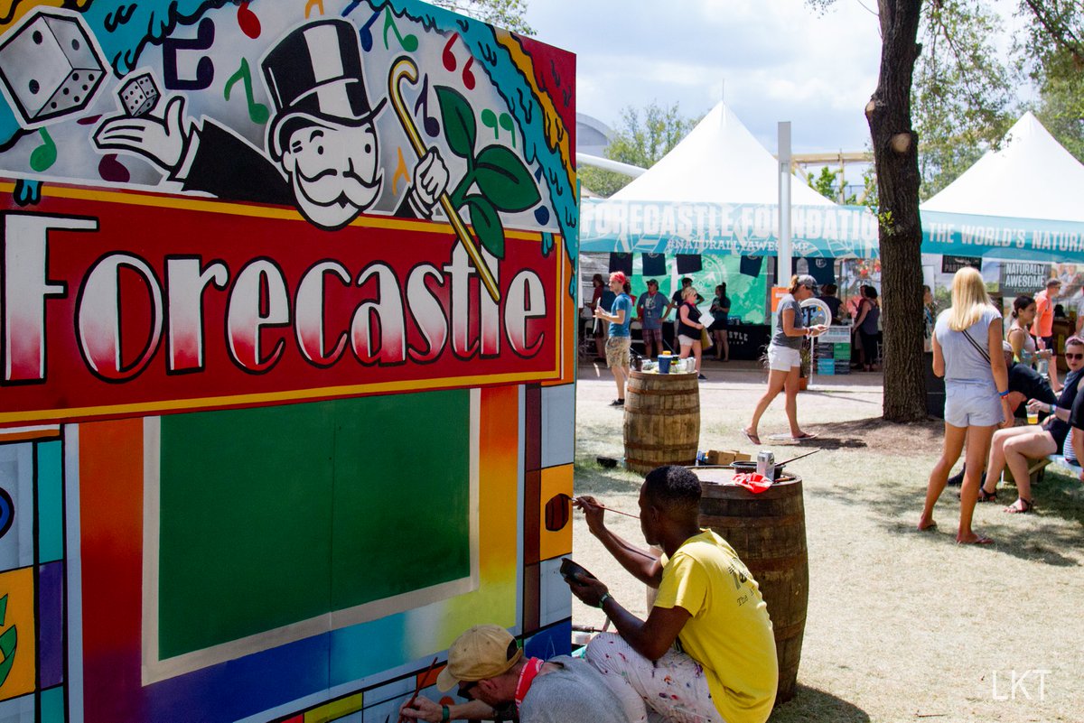 ForecastleFound's tweet photo. Our #naturallyawesome live art murals are back at Forecastle Festival! Watch these six murals come alive during the weekend, and if you love what you see it can be yours for a donation! https://t.co/tYK2iU7Iq4