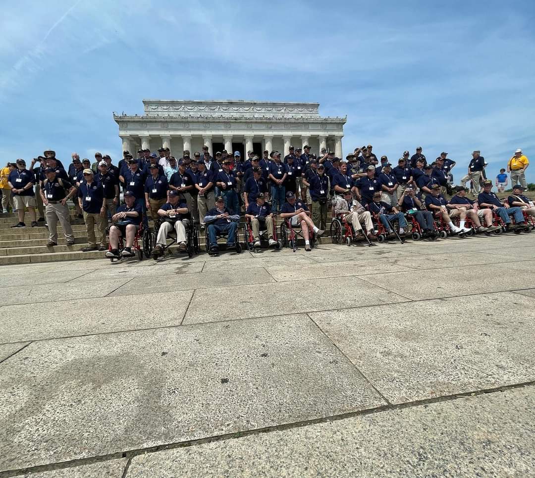 Lester Aiken is a custodian / bus driver / alumni of RHS. After graduation, he went straight to Vietnam. Sat he joined the #BlueRidgeHonorFlight to Washington DC. We welcomed him home this morning with cheers for his service! <a href="/TransylvaniaSch/">Transylvania County Schools</a> #VietnamVeteran #lovethebus #Heroes