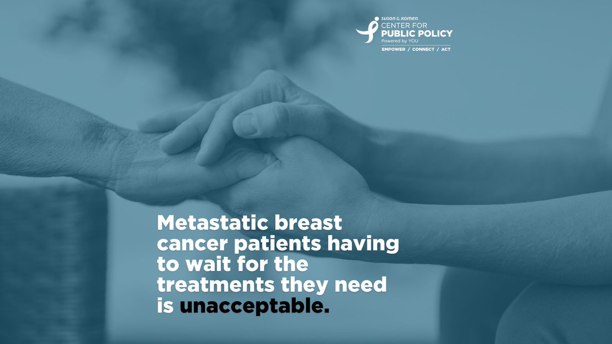 KomenAdvocacy's tweet photo. Individuals living with #metastatic #BreastCancer can't treat their cancer if they do not have access to care. Help us eliminate harmful waiting periods that put individuals living with #MBC health insurance and financial stability in jeopardy: https://t.co/wuKpQBXRea https://t.co/ZH1MzkswnX