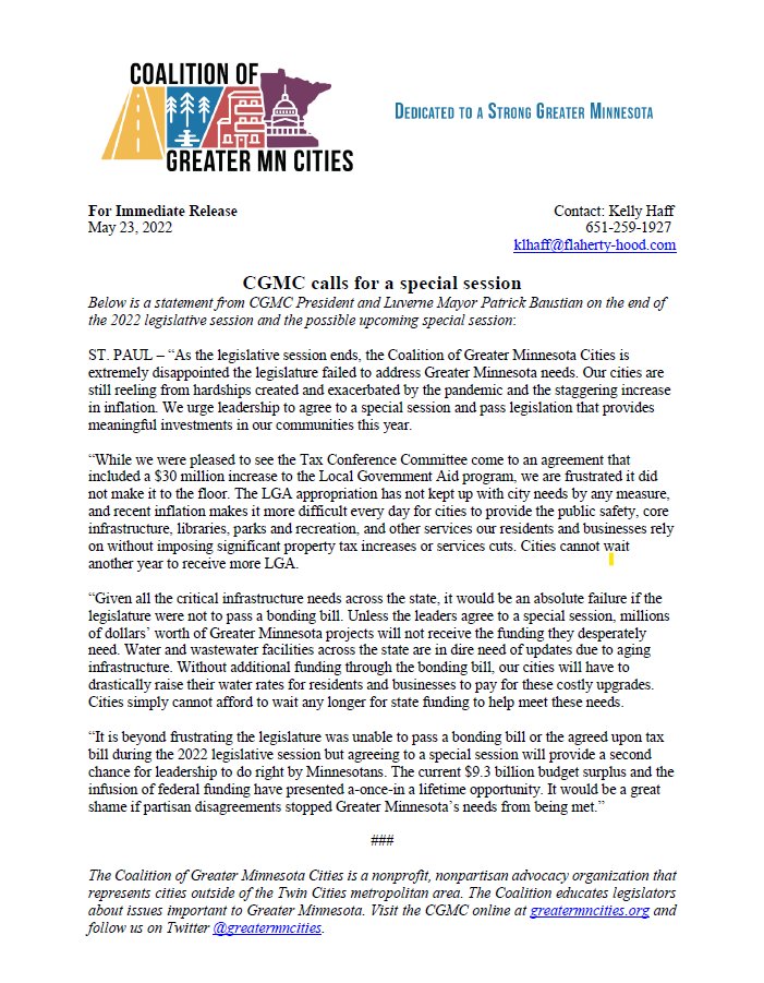 PRESS RELEASE: CGMC calls for a special session
greatermncities.org/wp-content/upl…
