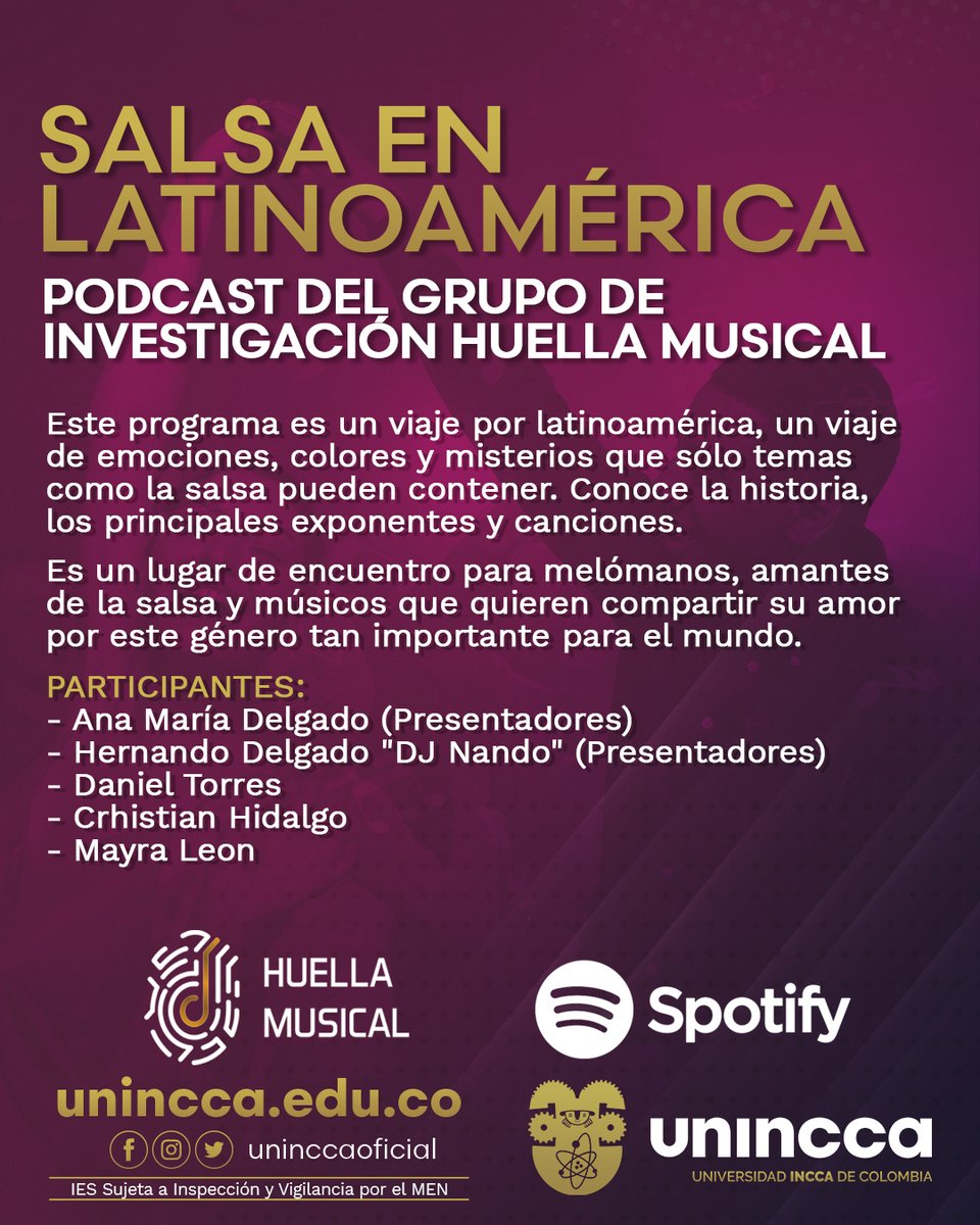 uninccaoficial's tweet photo. Escucha el podcast  La Salsa en Latinoamérica, un programa que cuenta la historia, sus principales exponentes y canciones de este género musical. En esta primera entrega podrás conocer el origen de la salsa remitiéndose a Cuba. 
Escúchalos aquí→ https://t.co/lkAgG7bpmN https://t.co/dbiZBVWLPn