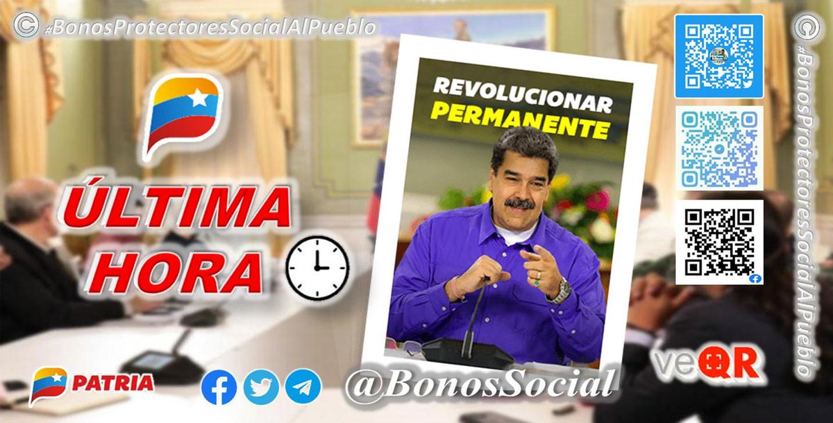 BonosSocial's tweet photo. 💻 Continúa la asignación del Bono #RevolucionarPermanente a través del Sistema @CarnetDLaPatria enviado por nuestro Pdte. @NicolasMaduro

@BonosSocial
#PuebloYGobiernoActivos https://t.co/WqkeX7uYUt