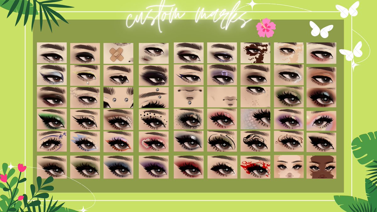 ✧ Chanel ✧ (@artsychanei) on Twitter photo ✧🌺Summer Custom Face Pack🌺✧
it's done! hope y'all like it 💗☺️
✧masculine and feminine faces
✧3 different eye options
✧many custom marks to mix and match to your liking
✧fit for all skintones, sized and compressed appropriately
#RHTC #RoyaleHigh <a href="/Kittzillaa/">Kittzilla 💝</a> ✧🌺Summer Custom Face Pack🌺✧
it's done! hope y'all like it 💗☺️
✧masculine and feminine faces
✧3 different eye options
✧many custom marks to mix and match to your liking
✧fit for all skintones, sized and compressed appropriately
#RHTC #RoyaleHigh <a href="/Kittzillaa/">Kittzilla 💝</a>