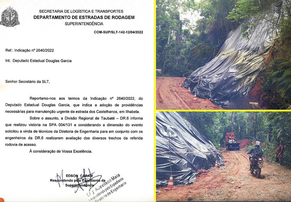DouglasGarcia's tweet photo. Em razão das fortes chuvas que assolaram o município de Ilhabela, a Estrada dos Castelhanos foi uma das mais prejudicadas. Protocolei requerimento para manutenção urgente e fui atendido pelo Departamento de Estradas de Rodagem. https://t.co/Pq7oIa9j0t