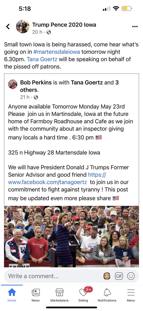 EmRenH's tweet photo. I just love when people throw tantrums when they don’t get their way. Way to turn my tiny quaint town in to the center of your crap. Also, the inspector isn’t give the locals a hard time. He’s just telling them to take out the proper permits. https://t.co/FLMKxvlYjA