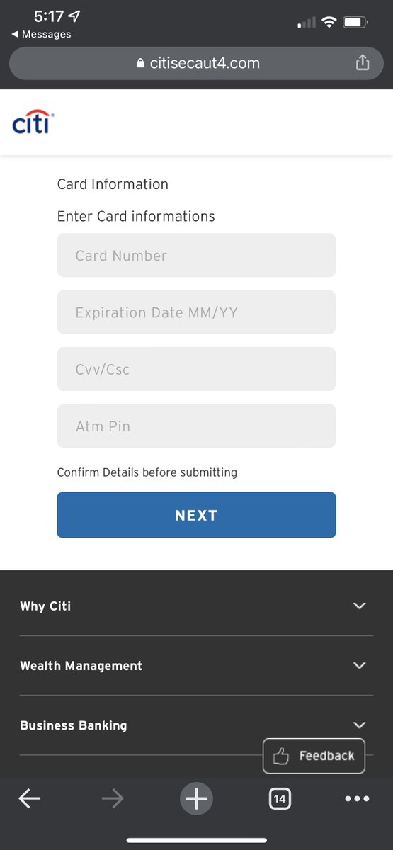 Hah, that's a new one for me: a <a href="/Citibank/">Citibank</a> phishing site using a fake <a href="/Cloudflare/">Cloudflare</a> browser check page to try to convince people they're landing at the legit site.