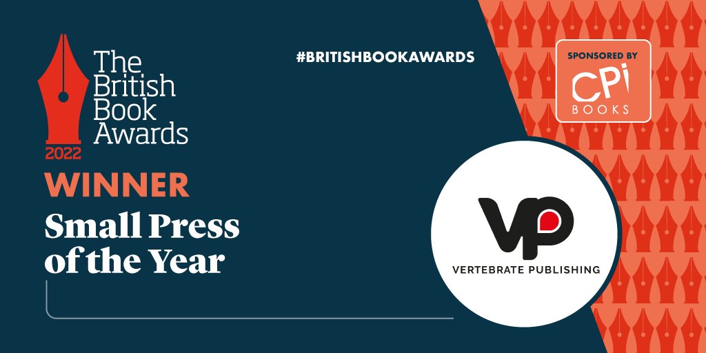 The winner of the Small Press of the Year category ((sponsored by @CPIBooks): VERTEBRATE PUBLISHING @VertebratePub