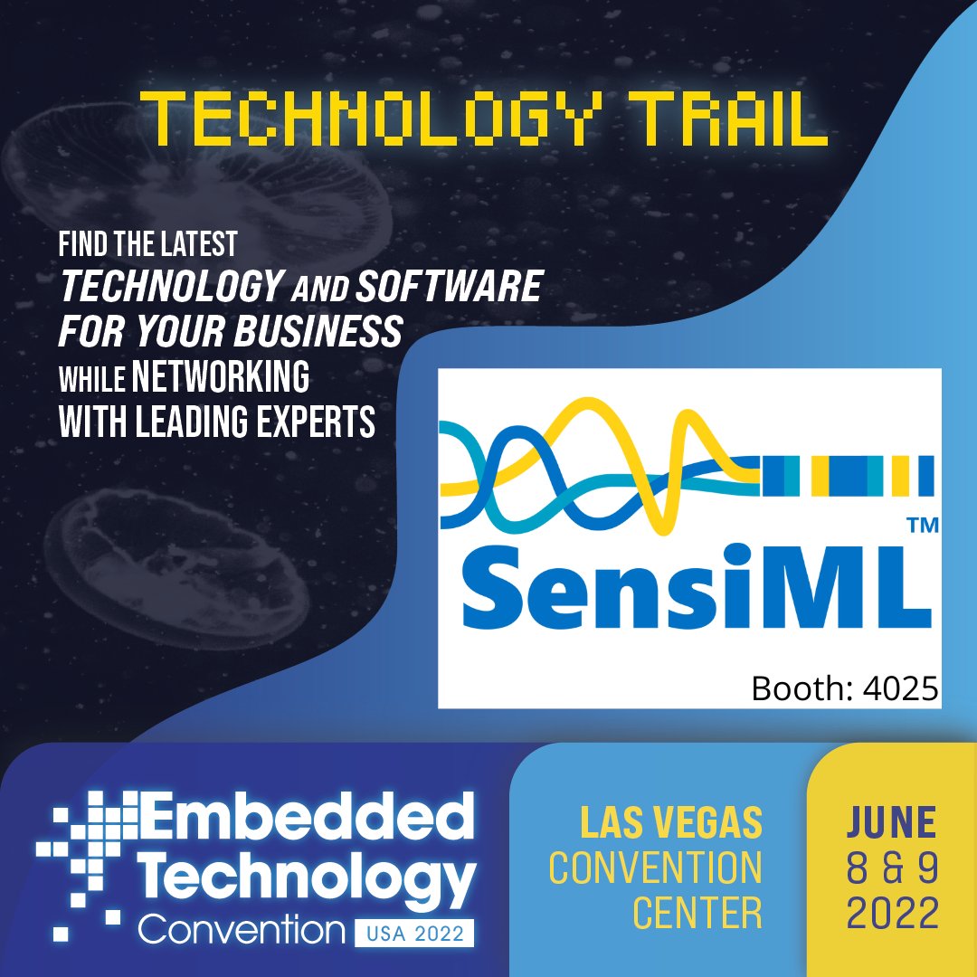 SensiML's tweet image. Visit us at Embedded Technology Convention in Las Vegas and learn how our Analytics Toolkit can help you build a low power AI/IoT at the extreme edge.
@embeddedtechus #embeddedtechus #ArtificialIntelligence
