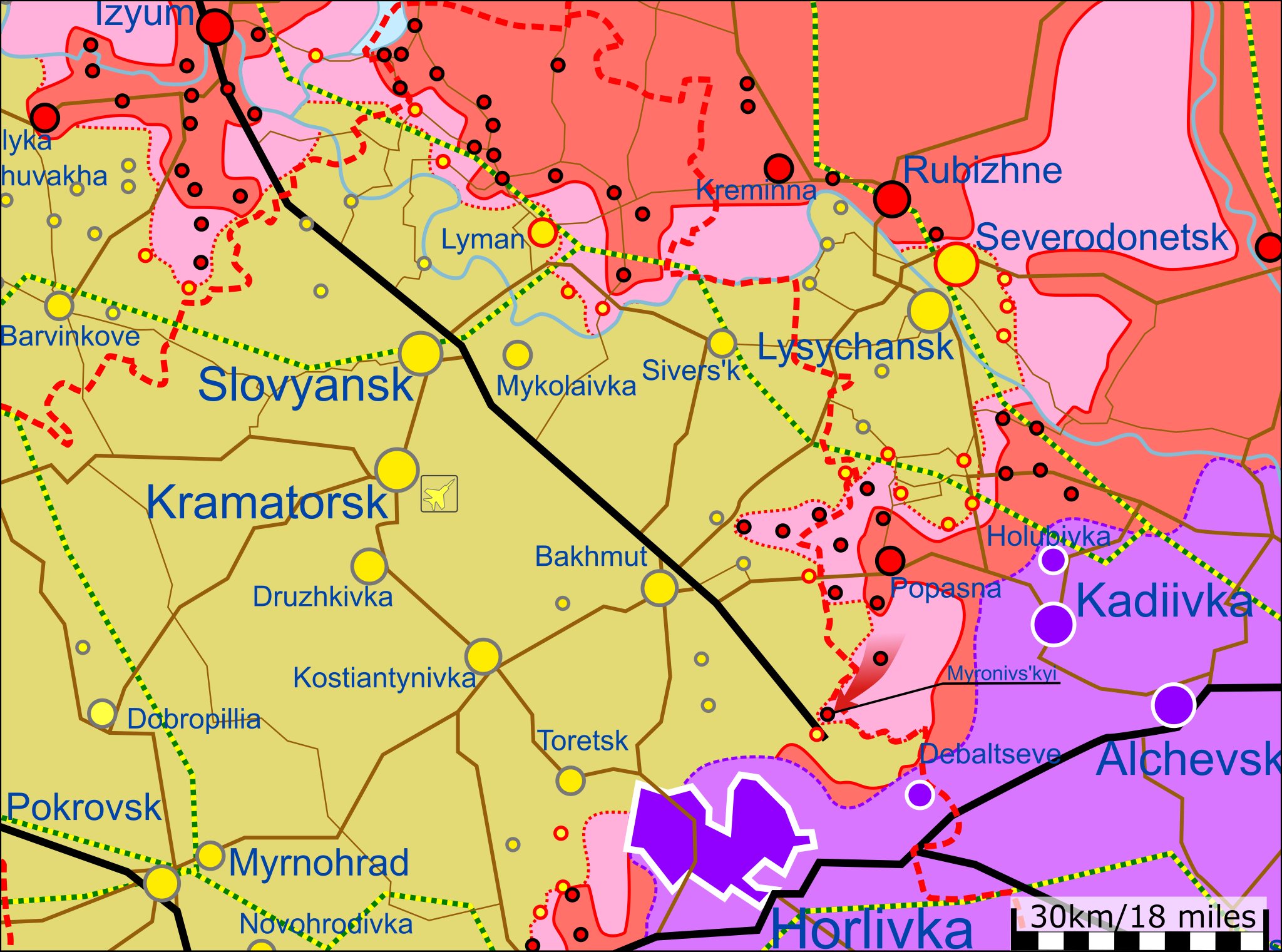 Карта сво с городами и областями