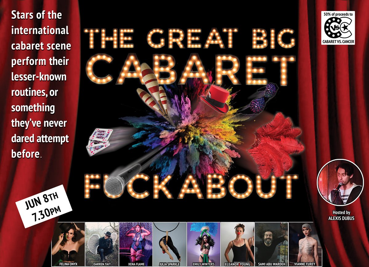 Time for this again? Rude not to. 
June 8 <a href="/bgwmc/">BETHNAL GREEN WMC</a>, 50% of profits to <a href="/cabaretVScancer/">Cabaret vs Cancer</a>.
Brand new routines from:
<a href="/FelinaOnyx/">Felina Onyx</a> 
Darren Tait
Xena Flame
Julia Sparkle
Emily Winter
Eleanor Young
@samiabuwardeh 
Vianne Furey

Tickets: designmynight.com/london/bars/be…