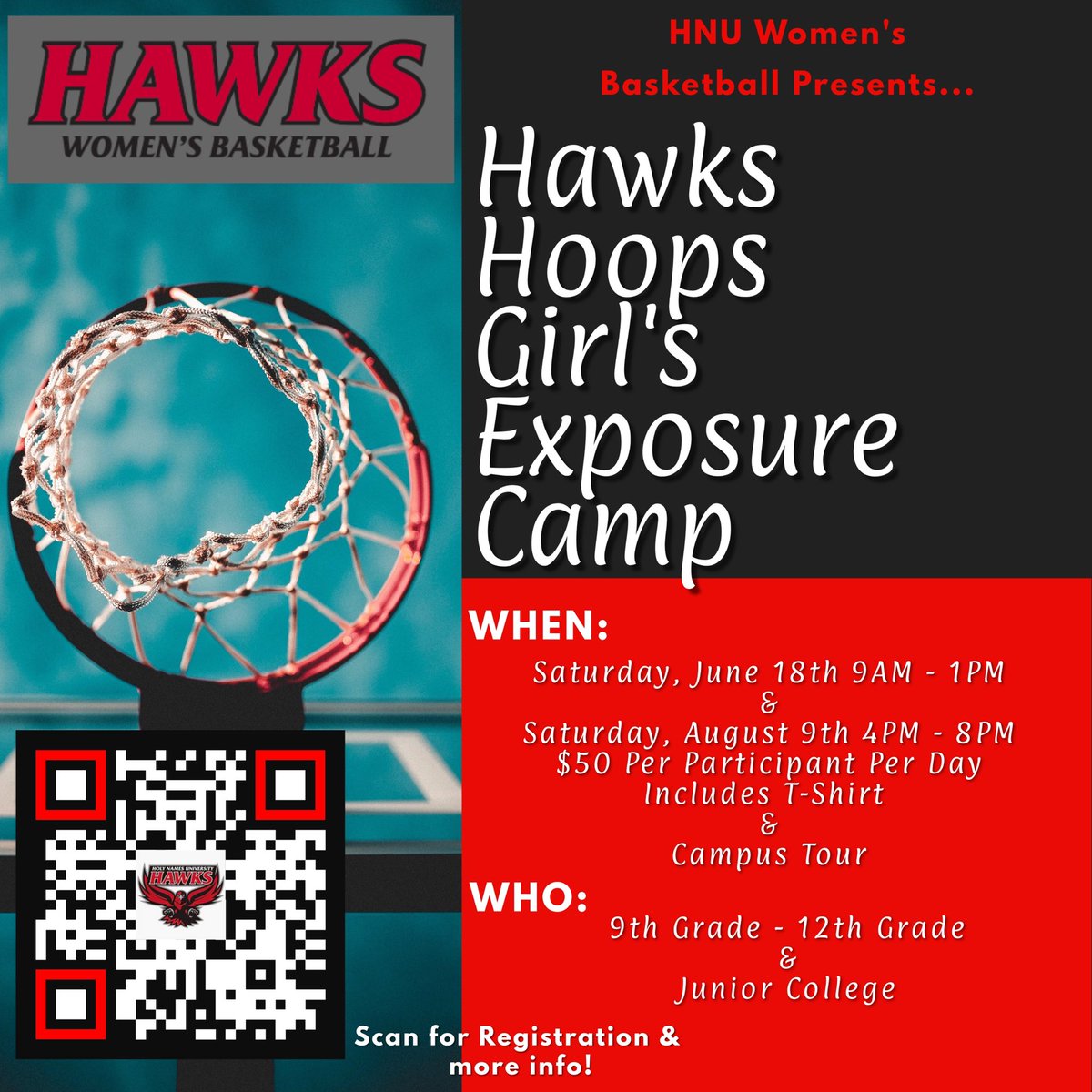 In case you forgot! We have camps coming up. Check the flyers for more information.#HNUWBB
