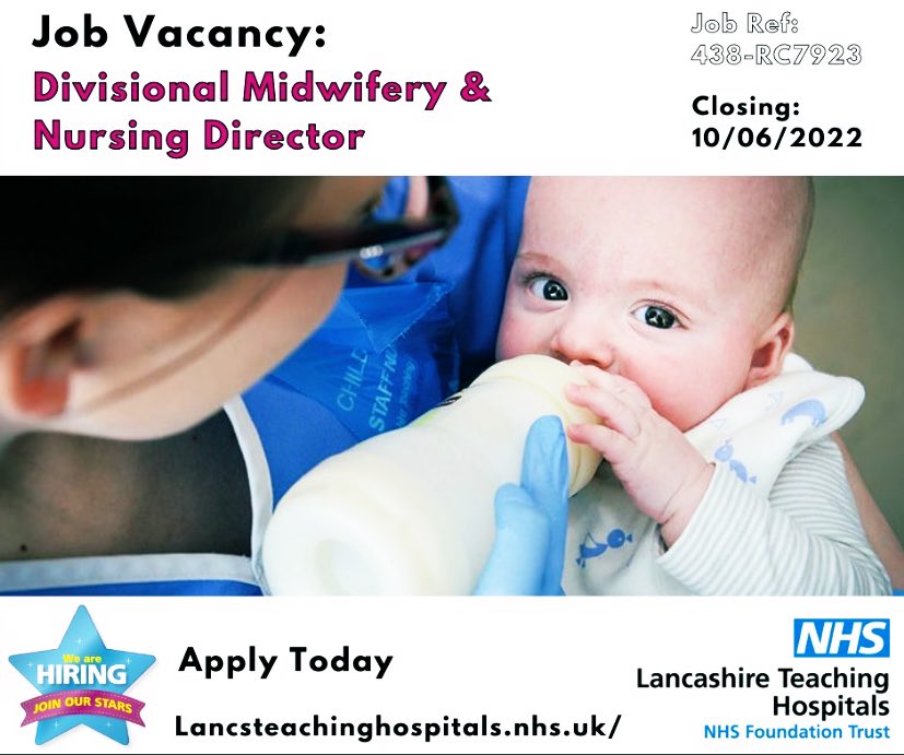 SarahC_RN's tweet photo. Come and join me @LancsHospitals 

Ready to take your next step and become a senior leader in maternity services?

Want to work with wonderful peers, teams and divisional colleagues?

Look at the HUGE HUGE opportunity to join our outstanding teams💜👶

https://t.co/7rHNxfDTvt https://t.co/Ra6hiZDJCt