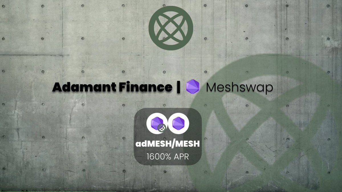 Are you getting the most out of your $adMESH / $MESH LP? If you stake them in Adamant's adMESH/MESH vault, you will also receive the MESH earnings from the adMESH half of the LP. You will earn 1600% APR from your adMESH/MESH LP instead of only 800% APR!