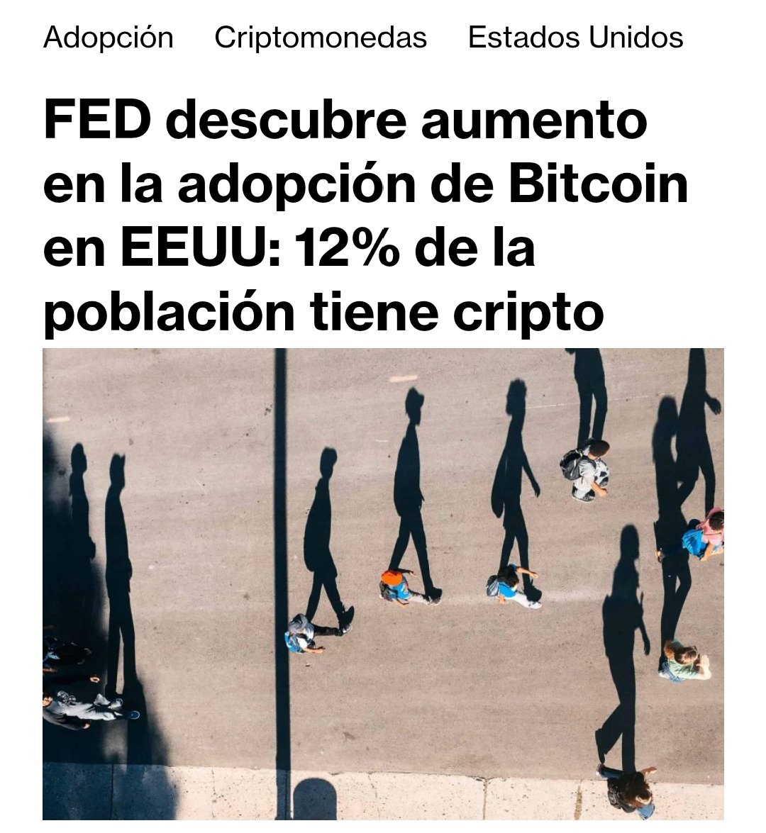 DiarioBitcoin's tweet photo. FED descubre aumento en la adopción de Bitcoin en EEUU: 12% de la población tiene cripto #Adopción #Criptomonedas #EstadosUnidos https://t.co/HfbULmqQWL https://t.co/FTyhGlNElF