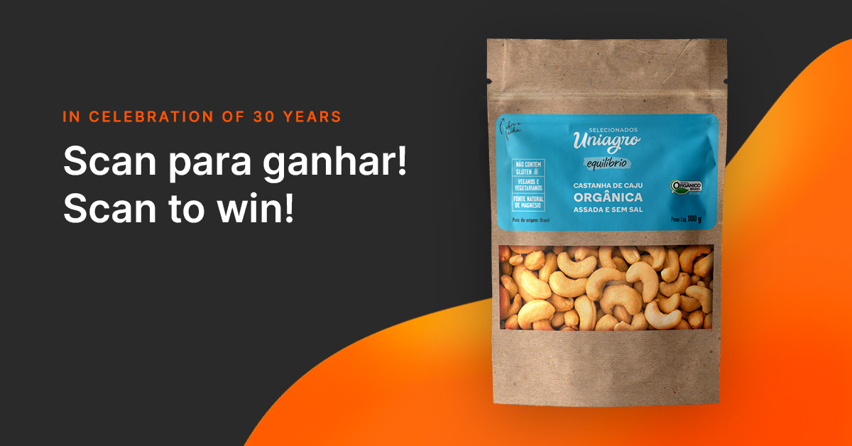 laava_id's tweet photo. To celebrate its 30th anniversary, Uniagro has launched an exclusive #Laava enabled #competition. ​With 10,000 Fingerprints on #connectedpackaging for 10,000 bags of cashews, we're thrilled at the potential for Uniagro to benefit from #digitalstorytelling. https://t.co/vUwOvQgxnt