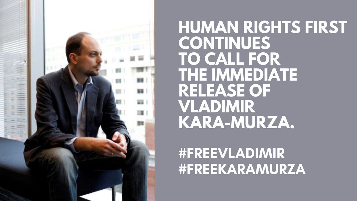 It has been 5 weeks since activist and @HumanRights1st Senior Advisor Vladimir Kara-Murza was detained for freely expressing his opinion in Putin’s Russia.  We continue to call for his immediate release. ##FreeVladimir #FreeKaraMurza