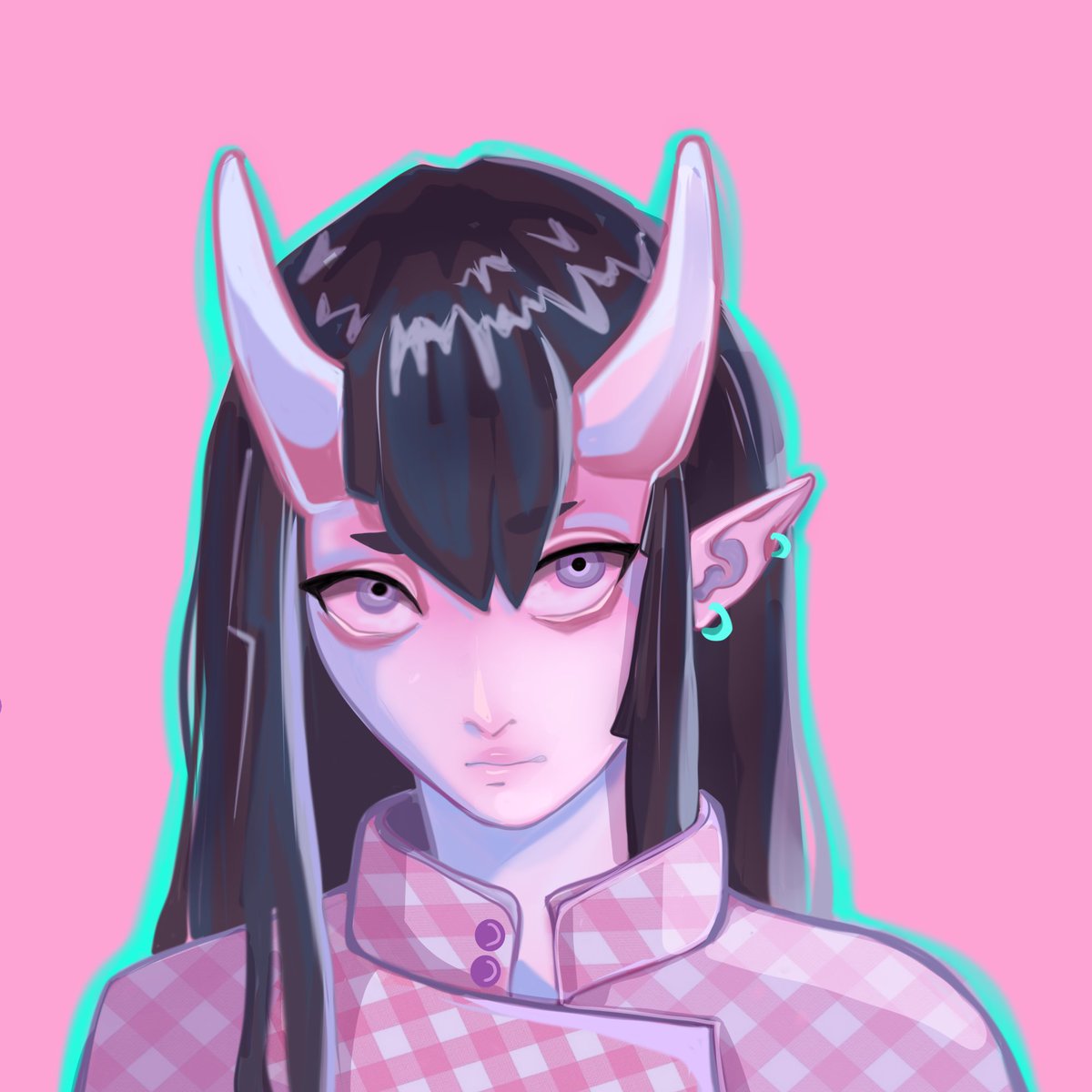 new art.original character, self portrait Kurona.
#art #ArtistOnTwitter #digitalart #DigitalArtist #pinkart