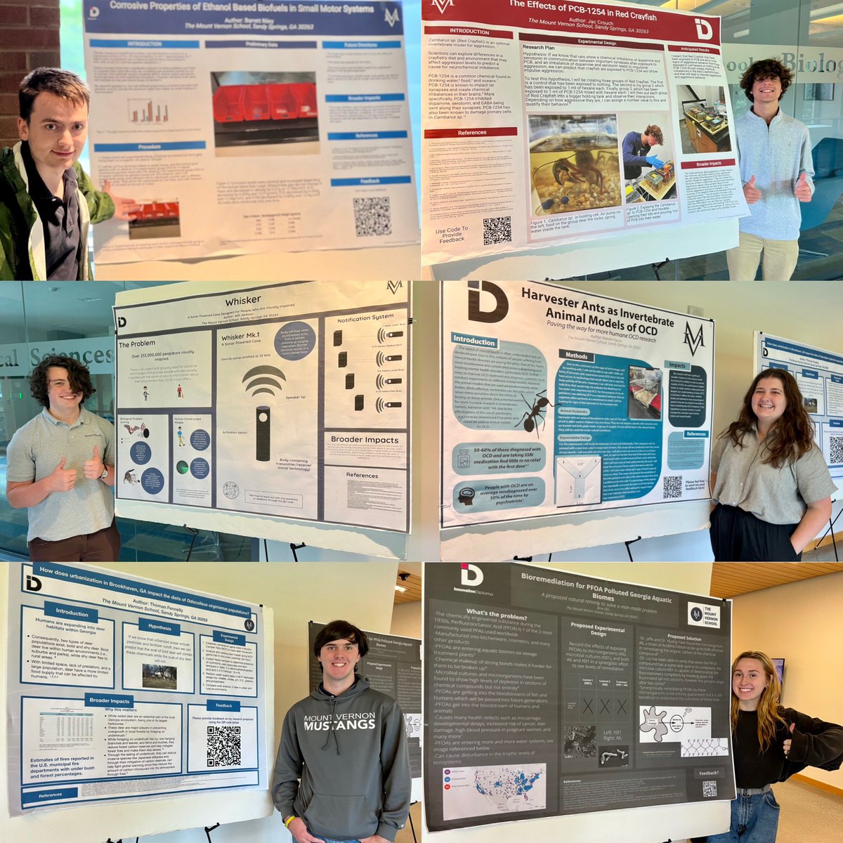 LpenderHealy's tweet photo. @Mount_Vernon_iD #STEM students are published scientists! Ss created a unique question, wrote an @NSF proposal ✍🏻 pitched proposal as a chalk talk to peers & mentors 🖊 and collected preliminary data 📊 Today, their posters are displayed @GTSciences for a true #PeerReview https://t.co/7hfEJpsWau