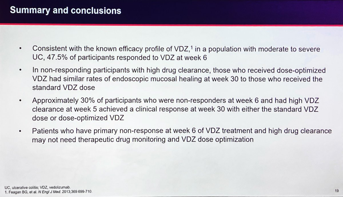 Seb (@ibdseb) on Twitter photo Dose optimisation for #Vedo in primary NR @ week 6 with high clearance doesn’t improve response rates
Clinically relevant results from ENTERPRET Trial
🔑 receptor occupancy ?
<a href="/AndresYarur/">Andres Yarur</a>
#DDW2022 Dose optimisation for #Vedo in primary NR @ week 6 with high clearance doesn’t improve response rates
Clinically relevant results from ENTERPRET Trial
🔑 receptor occupancy ?
<a href="/AndresYarur/">Andres Yarur</a>
#DDW2022