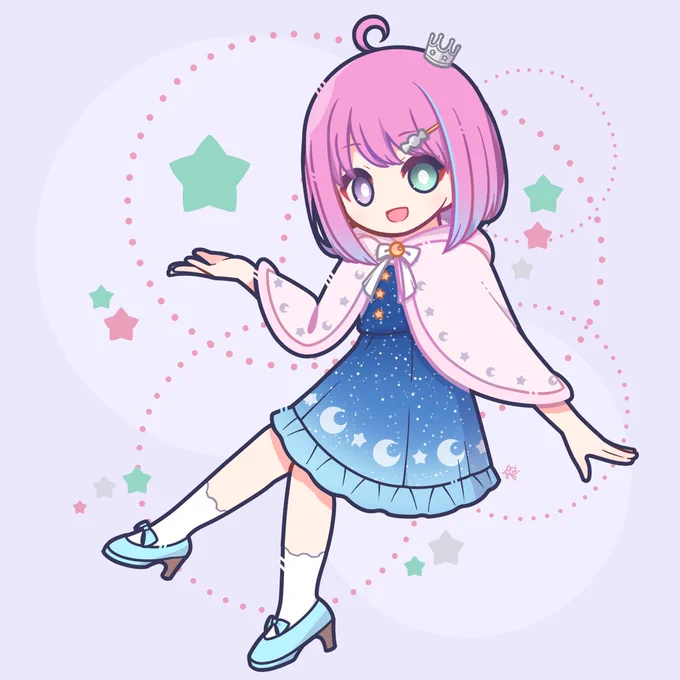 ポンチョ姿のルーナちゃん🌟
#ルーナート 