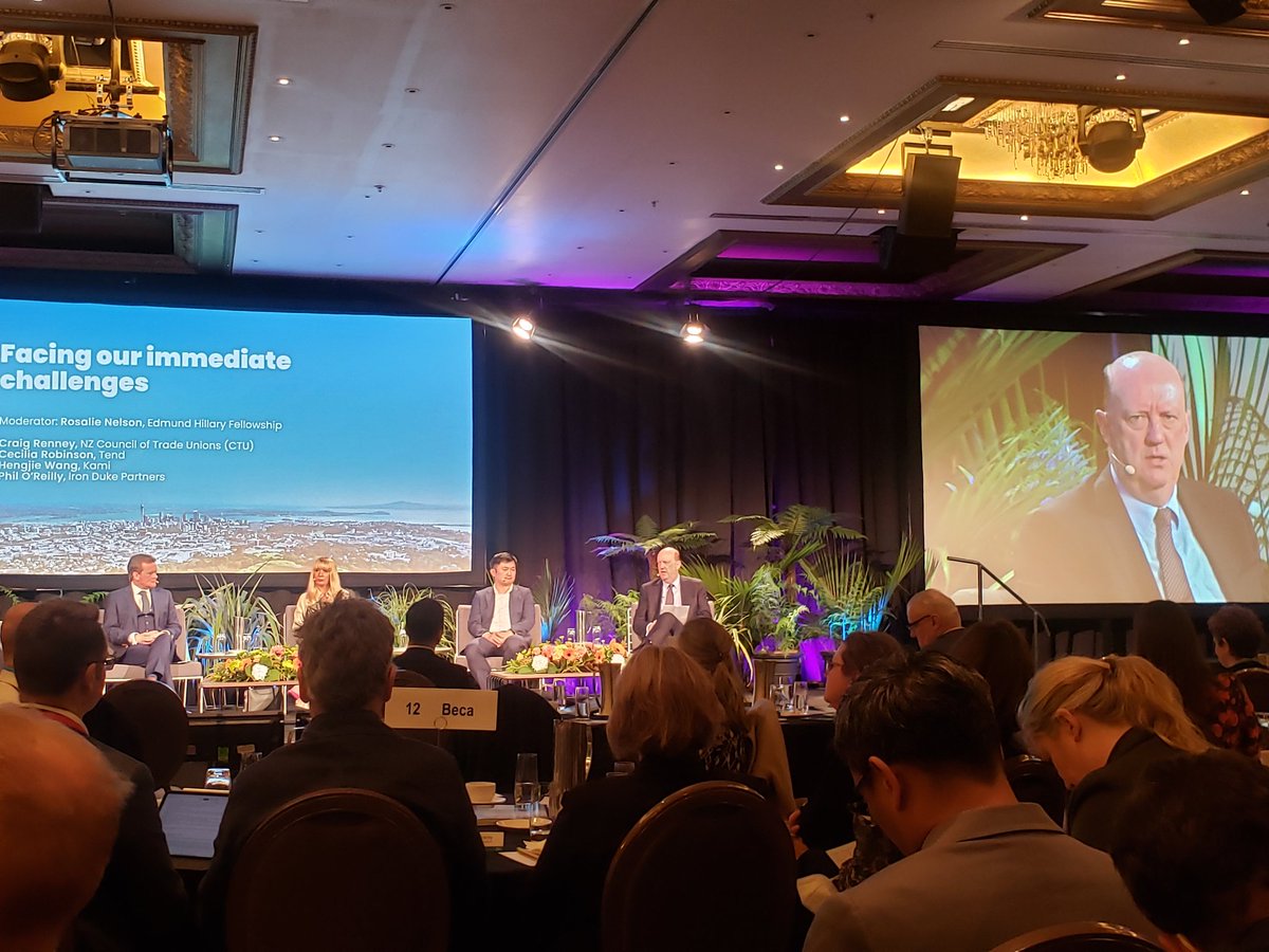 NielsMderts's tweet photo. "We are the least connected we have been in #Auckland. We need to make sure others visit us - it's still hard to get accross the New Zealand border" Phil O'Reilly from Iron Duke Partners speaking at Auckland's #futurenow22 https://t.co/K2ularH0pA
