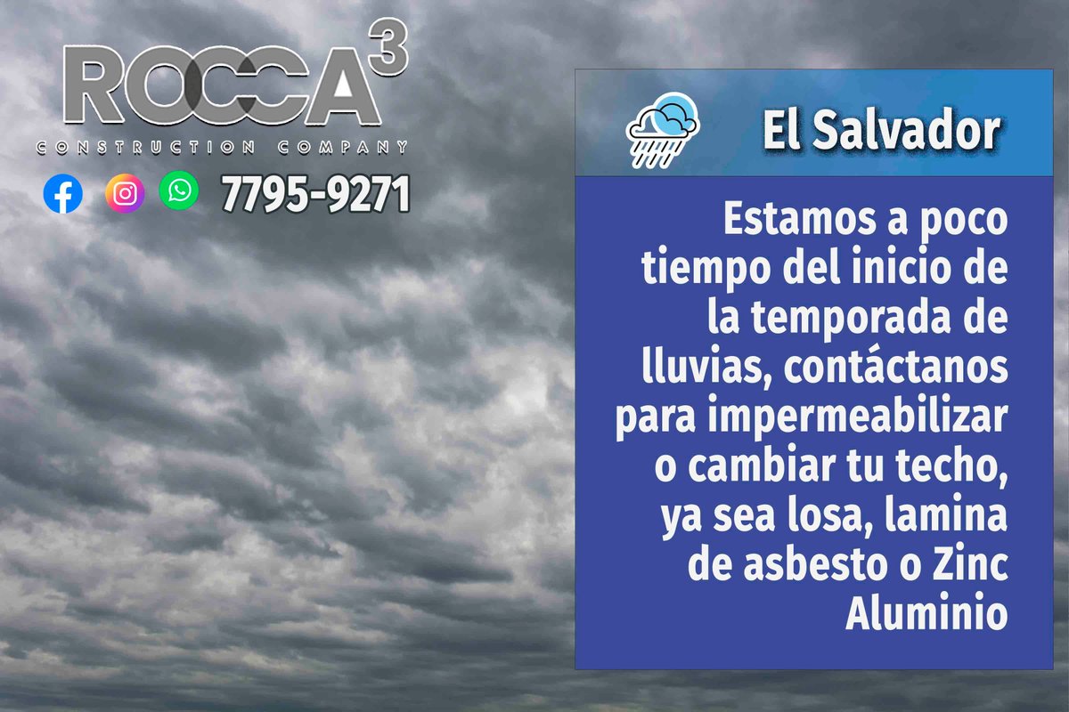 Emerson_Gamez's tweet photo. Estamos a poco tiempo del inicio de la temporada de #lluvias, contáctanos para #impermeabilizar o cambiar tu #techo, ya sea #losa, lamina de asbesto o Zinc Aluminio https://t.co/uVewgvNfSi
