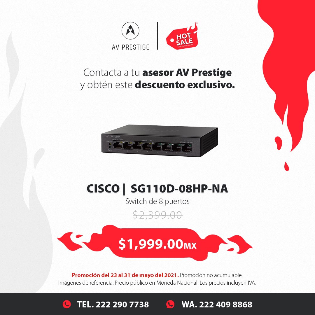 avprestige's tweet photo. Los descuentos más hot solo para ti en marcas como #samsung, #benq, #cisco y #furman 🔥
 
Contáctanos y haz válida la promoción:
📞 222 290 7738
💬 https://t.co/UU4trEmWc5
*No aplica en compras en línea.
#hotsalemx #tecnologia #puebla #mexico #automatizacion #monitor https://t.co/dCA8axIxGm