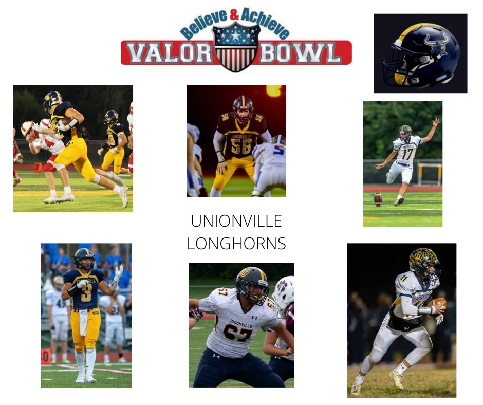 AValorbowl's tweet photo. UNIONVILLE...are you going to rep your school?  Last ride for these guys and they would love to have your support!!!  Come pack the stands Thursday Night @6pm B&amp;A Valor Bowl Football #upride https://t.co/pqVGvMKtYf