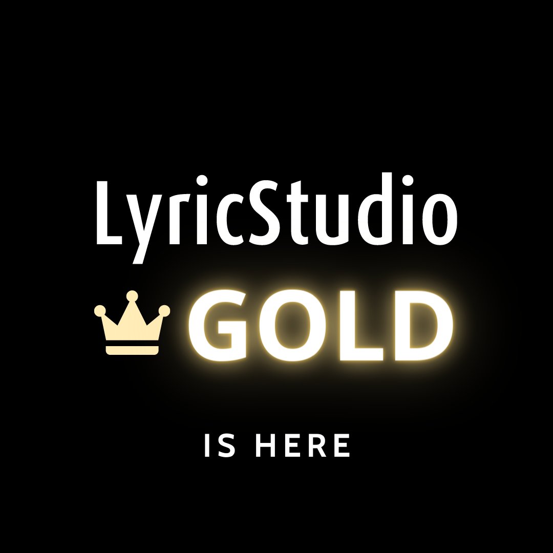 LyricStudioPro's tweet image. A new era of #LyricStudio is here. Introducing: LyricStudio Gold 🏆 Unlock your #songwriting potential: bit.ly/lyricstudiotw