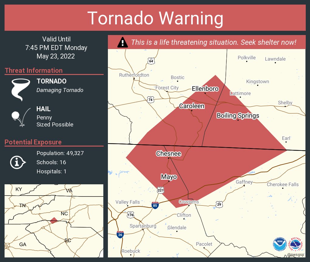 NWS Tornado on Twitter "Tornado Warning continues for Boiling Springs