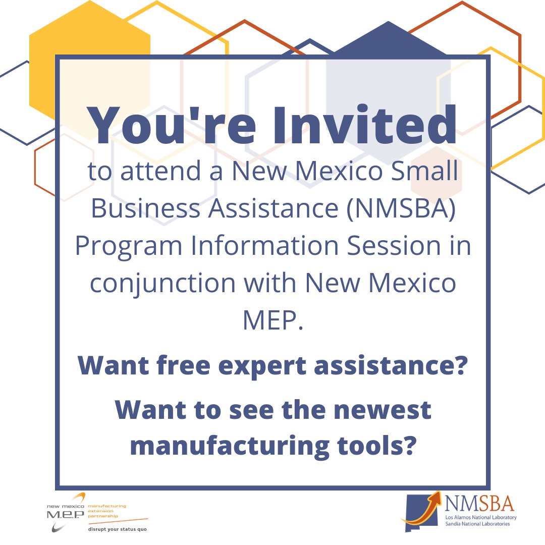 ETVAmerica's tweet photo. Come learn how the #NMSBA Program at @SandiaLabs can help grow your business at no cost to you!

We can't praise this program enough; the NMSBA has been integral to our success story! 

05/24 @ 1pm MDT

Zoom Link➡️https://t.co/niPYJBKmNq https://t.co/HfshWXXQN8