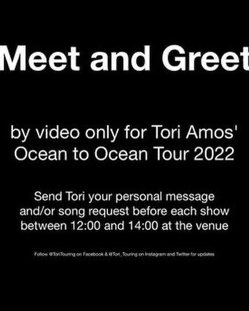 Cincinnati OH come out to the venue tomorrow to send Tori Amos a message &amp; drop off gifts/letters.  We ask that you stay clear of the stage door/bus as we still have a pandemic.  We can’t wait to meet you !  #ToriAmos #toriamosfans #ewf #earswithfeet #oceantoocean #Cincinnati